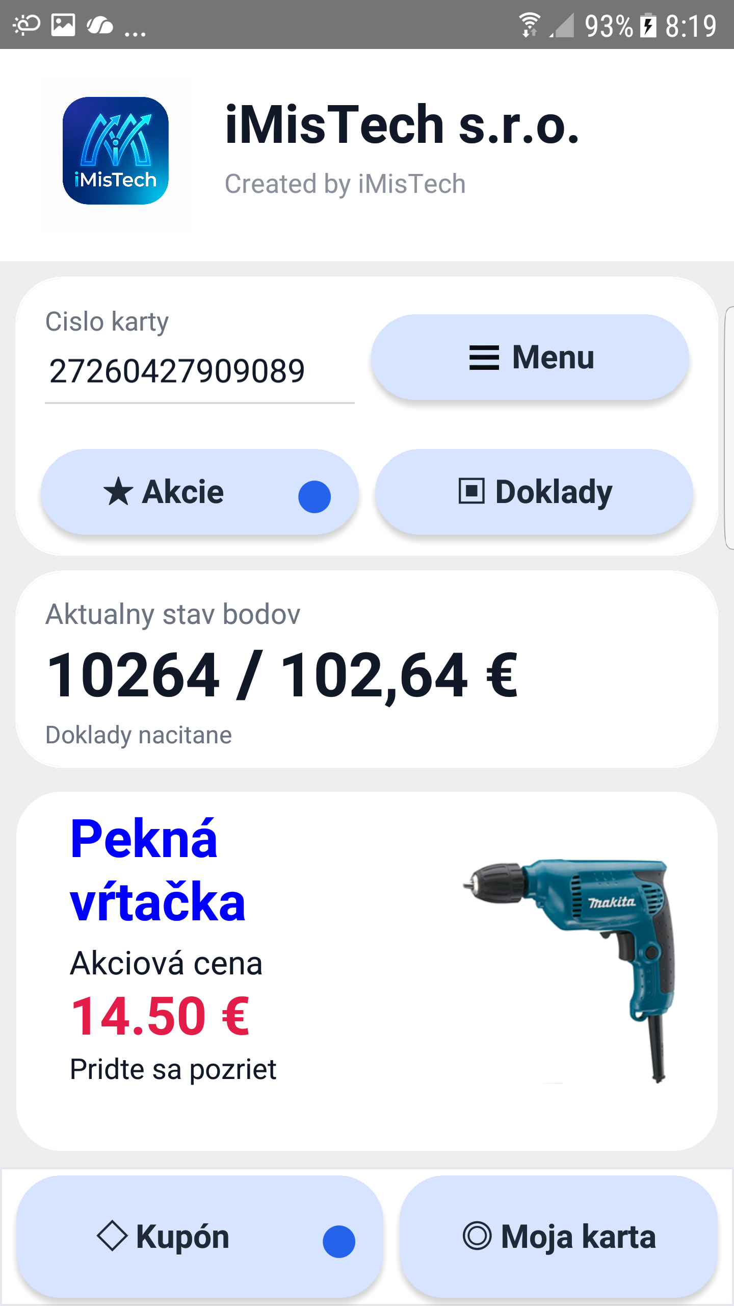 Vernostná mobilná aplikácia iMisTech
